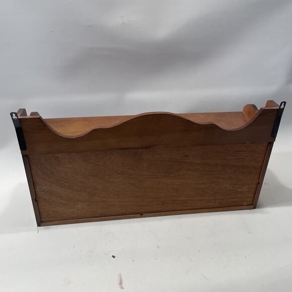 Vintage Farmhouse Wall Display Shelf Curio w/Drawer Shaker Style Small 19” Wood - Picture 6 of 11